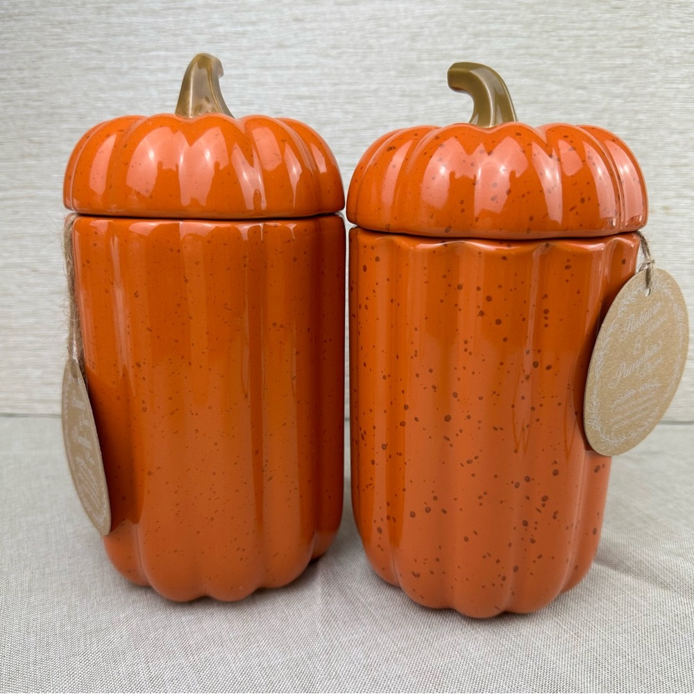 10 Strawberry Street Orange Pumpkin Canisters